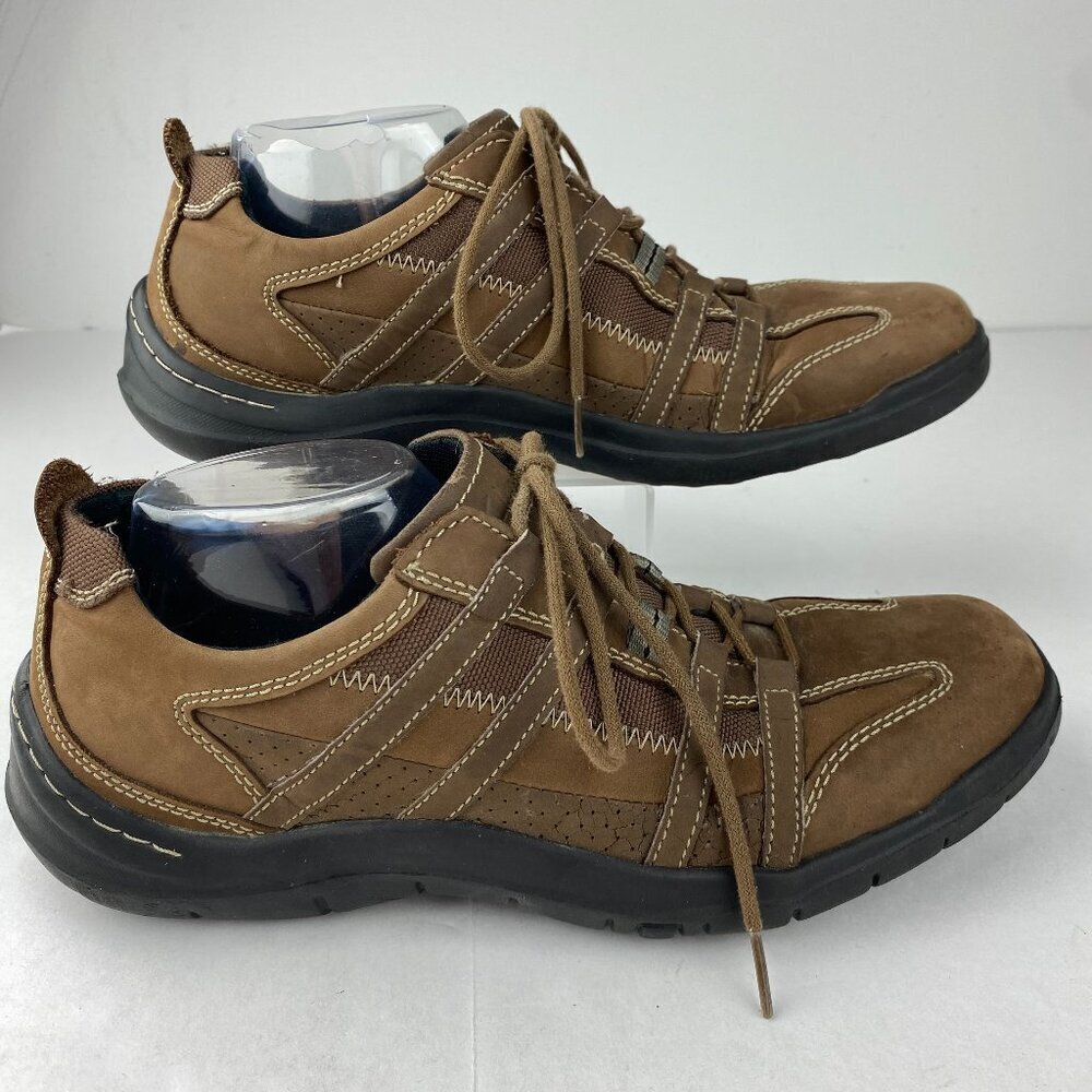 Clarks Mens 8.5 Brown Suede Lace Up Comfort Shoes Casual